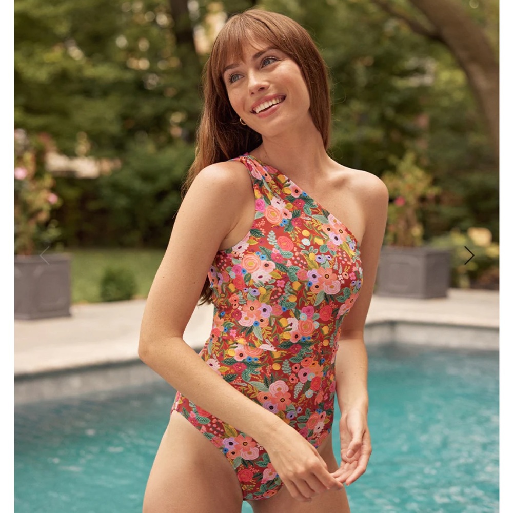 Summersalt x Rifle paper Co, Sidestroke Garden Party Swimsuit- recycled fabric!